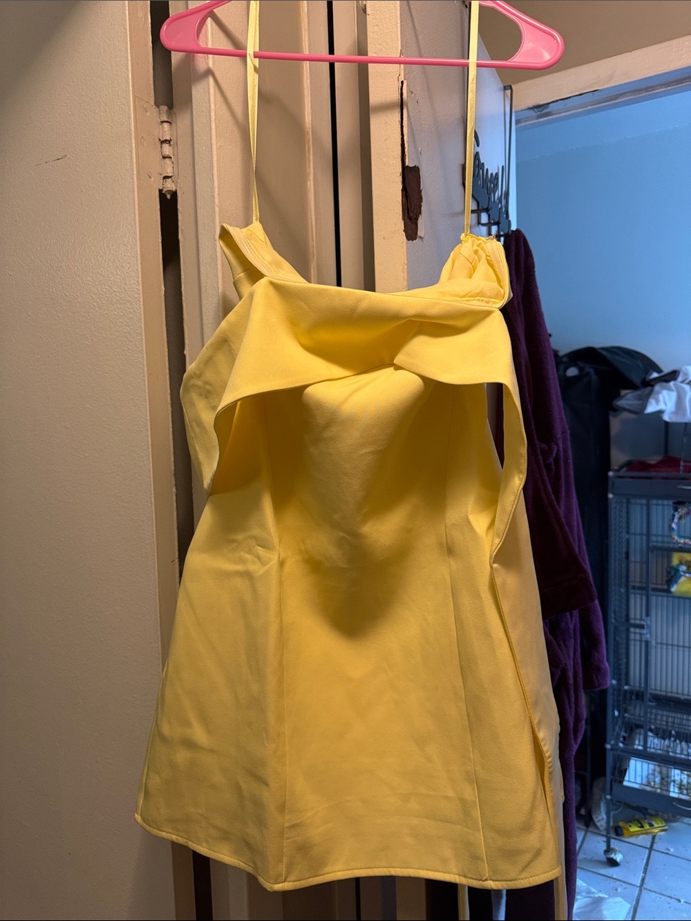 Showpo Cecilia Off-Shoulder Mini Dress in Lemon Yellow - Picture 4 of 4